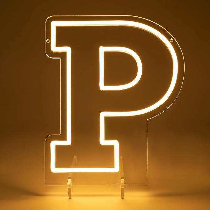 Light Up Letters P, Led Marquee Letter Lights Neon Sign, 13.9" Height Decorative Lighted Alphabet Number, Battery/USB Powered Led Letters Lights for Wedding, Birthday, Party, Christmas or Home Decor