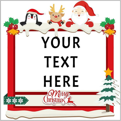 100-1000pcs Custom Stickers Merry Christmas Stickers Personalized Labels Adhesive Xmas Decorative Envelope Seals Stickers for Cards Gift Boxes(VSquare-2)