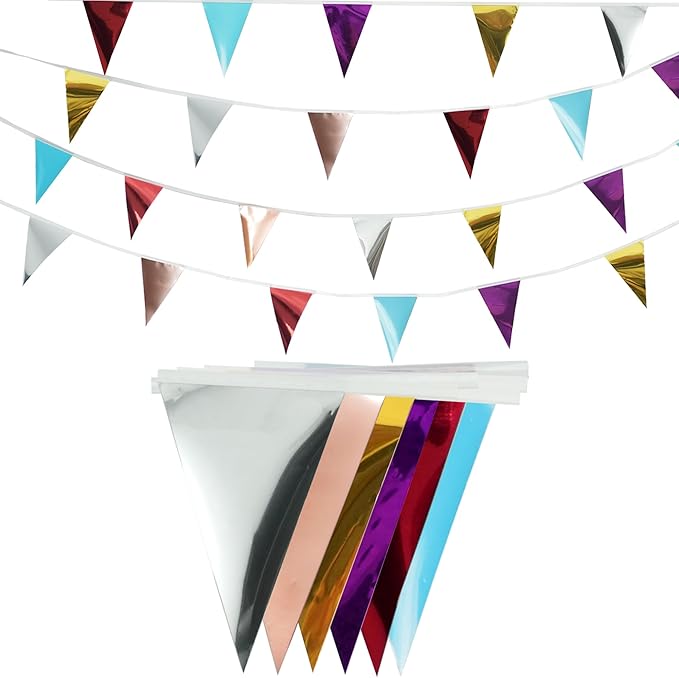 GREATRIL 48 Flags Decorative Pennant Banner, Party Decoration (Colorful)