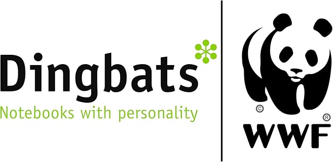 Dingbats Wildlife Grid Journal A5 - Vegan Leather Hard Cover, Ideal for Work, Travel - Pocket, Elastic Closure, Bookmark