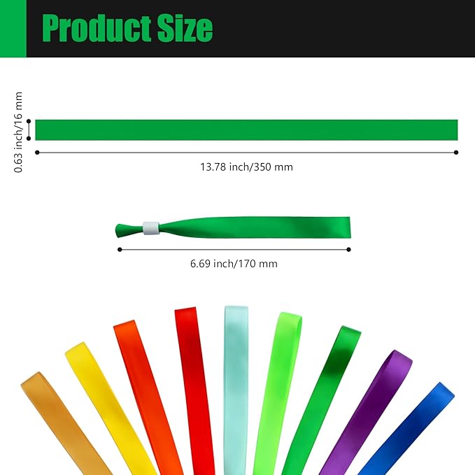 100 Pcs Cloth Event Wristbands, Event Wristbands, Colored Wrist Bands for Events, for Lightweight Concert Wrist Strap for Activities, Party Bracelets for Events ( Color : Multiple colors )