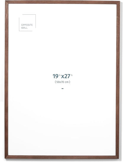 Opposite Wall - 50x70 cm - Dark Oak Wood Picture Frame - Lightweight, Versatile & Shatterproof - Wall Hanging Photo or Poster Frame - Wall Decor for Office, Gallery & Home, 19 3/4 x 27 1/2 in
