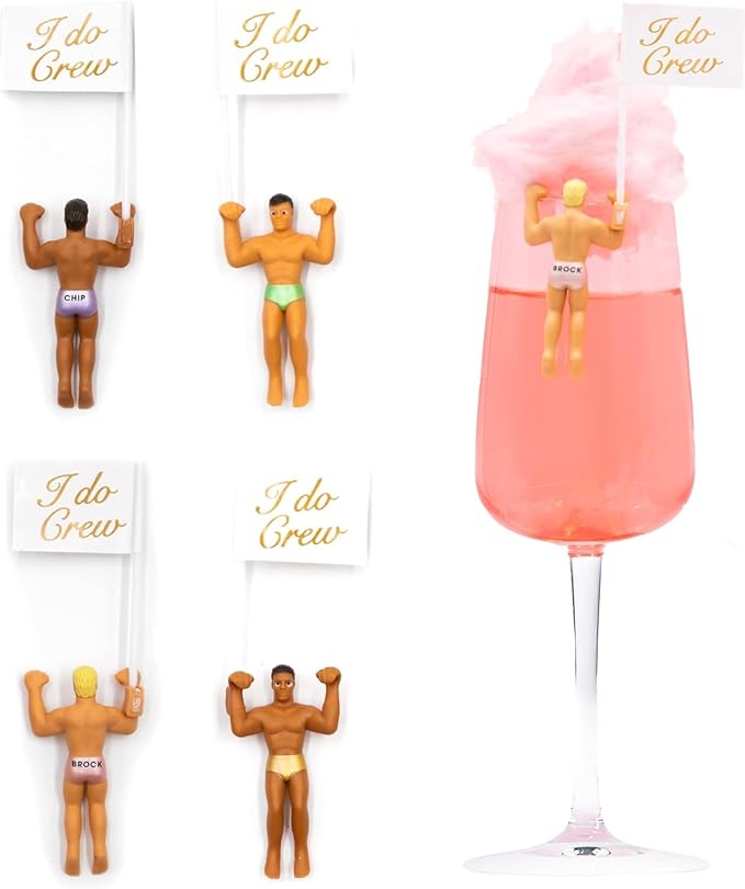 NPW Drinking Buddies Bride Squad, Bachelorette Drink Markers, Party Accessories, Girls Night, Hunky Wine Charmers