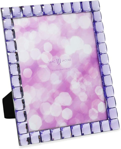 Isaac Jacobs Decorative Sparkling Light Purple Jewel Picture Frame, Photo Display & Home Décor (8x10, Light Purple)