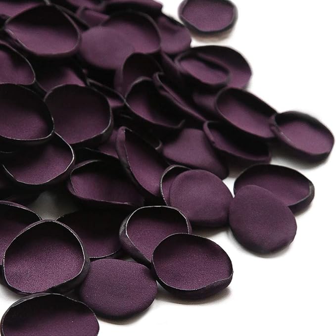 Floroom 300pcs Rose Petals Plum Faux Silk Flower Petals for Wedding Flower Girl Basket Aisle Scatter Dinner Table Centerpieces Party Confetti Bridal Shower Romantic Night Decoration
