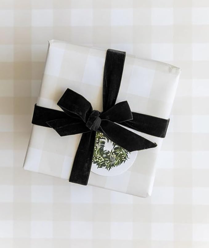Black Velvet Ribbon 1'' 25 Yards for Christmas Tree, Gift Wrapping, Flower Bouquet, Wreath Decorations, Bow Making