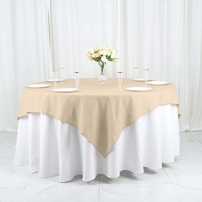 Efavormart 70" Square Linens Nude Wholesale Linens Polyester Square Linen Tablecloth for Wedding Banquet Party Restaurant