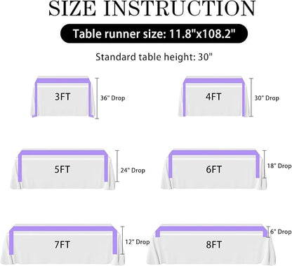SHEJIZE 2 Pack Lavender Satin Table Runner 12x108 Inches Long, Bright Silky Smooth Satin Table Runner Table Decor for Wedding Banquet Christmas Prom Event Birthday Party