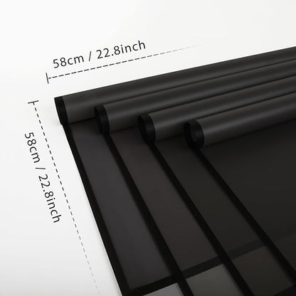 NESCCI 20 Sheet Flower Wrapping Paper - Waterproof Floral Bouquet Wrapping Paper, Florist Supplies Packaging Paper for Wedding Birthday Gift DIY (Translucent Black)