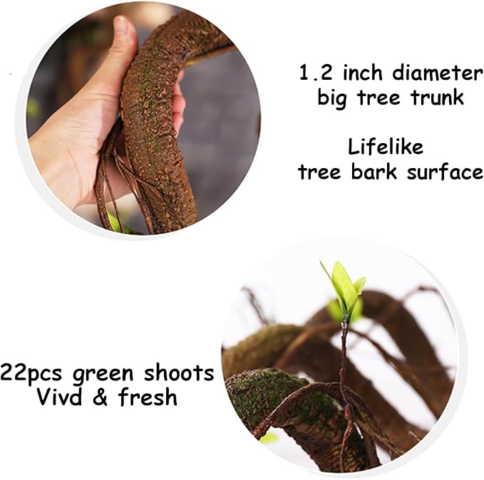 Bendable 63in Artificial Tree Twigs Cane Vine Branches Fake Plants Trunk Garland with Leaves for Home Wedding Garden Wall Hanging X'Mas Christmas Thanksgiving Day Decoration