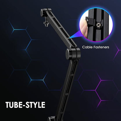 Mic Boom Arm Stand Compatible with Shure SM7B, MV7, Blue Yeti Mic, Fifine microphone, HyperX QuadCast Mic and Most Microphones, Premium Microphone Arm by YOUSHARES