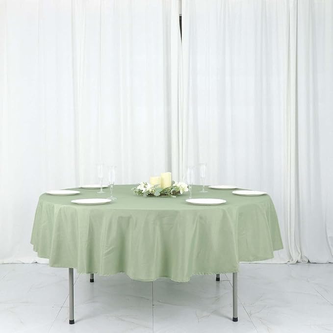 Efavormart Round Tablecloth, 90 Inch Stain & Wrinkle Resistant Washable Table Cloth, Decorative Polyester Fabric Table Cover for Banquet, Wedding, Dining- Sage Green