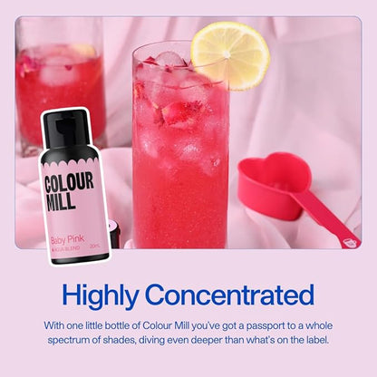 Colour Mill Aqua Blend Water-Based Food Coloring, 20 Milliliters Baby Pink
