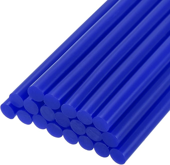 uxcell 20pcs Hot Glue Sticks for Glue Gun 7mm/0.27-inch x 4-inch Mini Hot Melt Adhesive Glue Stick Bright Blue