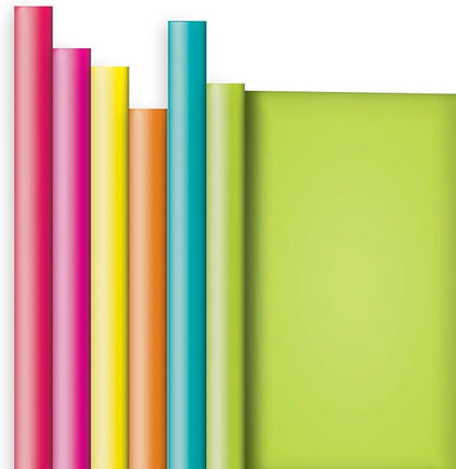 Jillson Roberts 6 Roll-Count All-Occasion Solid Color Gift Wrap Available in 10 Different Assortments, Bold and Bright