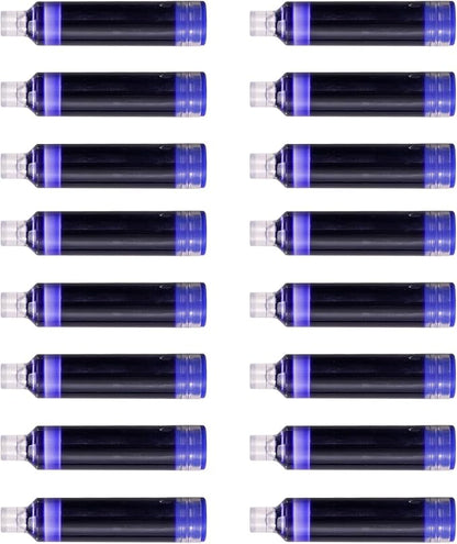 WRITECH Blue Ink Cartridge Set: 16 Ink Cartridges Clictek Fountain Pens
