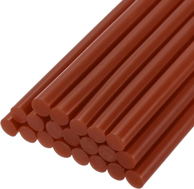 uxcell 20pcs Hot Glue Sticks for Glue Gun 11mm/0.43-inch x 4-inch Mini Hot Melt Adhesive Glue Stick Dark Brown