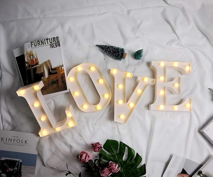 MUMUXI Marquee Light Up Letters | Large Light Up Numbers | Battery Powered and Bright with Every Letter of The Alphabet | for Wedding, Birthday, Party, Celebration, Christmas or Home Decoration (E)
