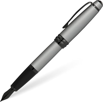 Cross Bailey Refillable Fountain Presented in a Premium Gift Box - Medium Point, Black Ink, Matte Gray