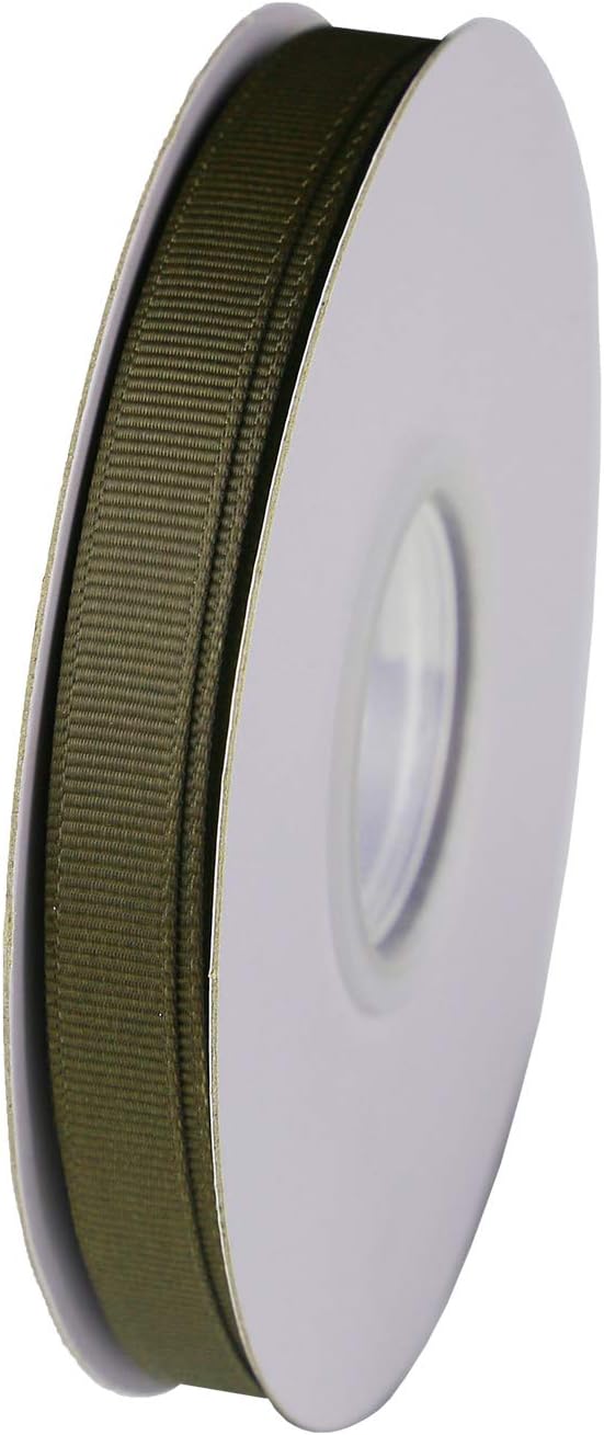 ITIsparkle 3/8" Inch Grosgrain Ribbon 50 Yards-Roll Set for Gift Wrapping Scrap Books Party Favor Hair Braids Baby Shower Decoration Floral Arrangement Craft Supplies, Dark Olive Ribbon