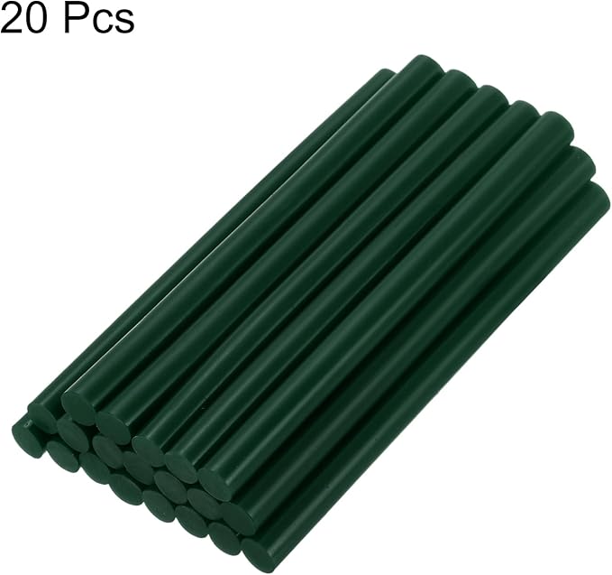 uxcell 20pcs Hot Glue Sticks for Glue Gun 7mm/0.27-inch x 4-inch Mini Hot Melt Adhesive Glue Stick Dark Green