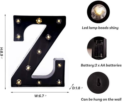 Foaky Black LED Marquee Number Lights Sign Light Up Marquee Number Lights Sign for Night Light Wedding Birthday Party Battery Powered Christmas Lamp Home Bar Decoration