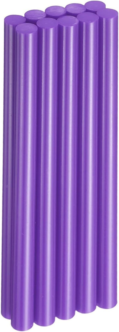 HARFINGTON 10pcs Hot Glue Sticks 0.43" Dia x 7.87" Long EVA Mini Hot Melt Adhesive Glue Stick for Hot Melt Gun Wood Plastic Glass Flowers Fabrics Foam, Purple