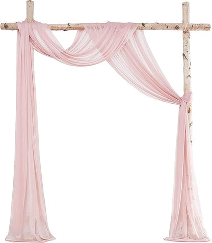 Floroom Wedding Arch Draping Fabric 2 Panels 20Ft Dusty Rose Chiffon Fabric Drapes Arbor Drapery Wedding Ceremony Reception Swag Decorations