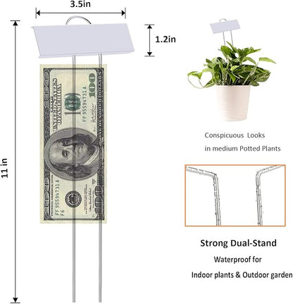 30pcs Plant Labels for Outdoor Garden Waterproof Plant Markers for Outdoor Plants, 11inch Metal Plant Tags and Labels Garden Markers for Seedlings Herbs Vegetable Greenhouse Gifts (White)