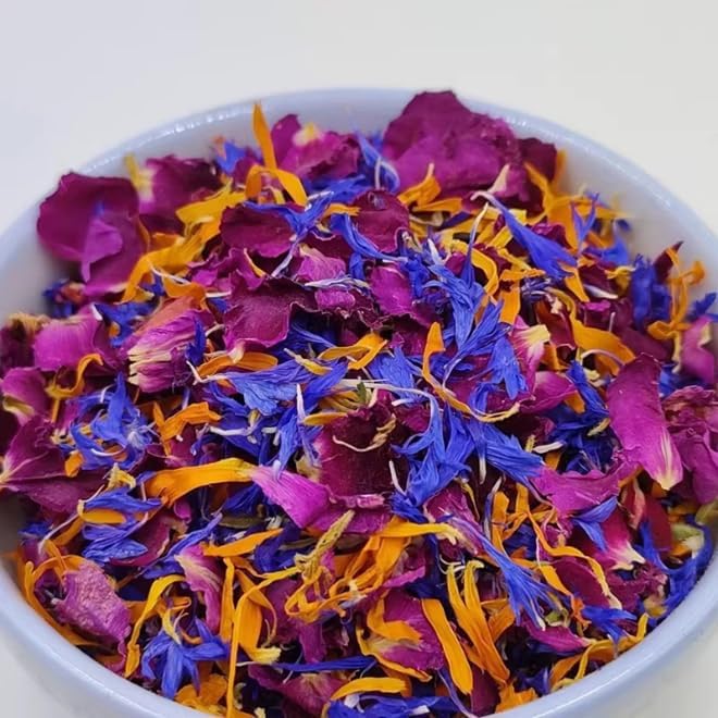Dried Flower Mixed Flowers Biodegradable Confetti - Real Flower Petals for Weddings, Flower Girl Toss, Wedding Send Off Ideas, Party Table Decoration | Boxed - 8oz (0.5lbs)
