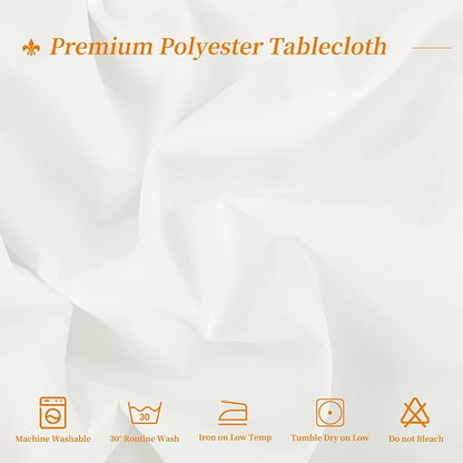 12 Pack Round Tablecloth 90 Inch - Ivory Polyester Table Cloth for Round Table, Premium Ivory Tableclothes Washable Fabric Table Cover for Wedding Party Banquet Restaurant Reception Dining