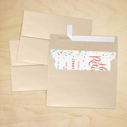 LUXPaper A7 Invitation Envelopes | Peel & Press | 5 1/4" x 7 1/4" | Taupe Metallic | 80lb. Text | 250 Qty