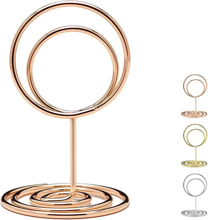 20Pcs Table Number Holders, Place Card Holder, Mini Table Card Holders, Cute Picture Holder Photo Holders for Wedding Reception Party, Table Centerpieces (Rose Gold)