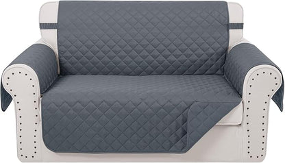 Reversible Loveseat Sofa Covers Couch Cover Furniture Protector(Loveseat Small,Dark Blue/Dark Blue)
