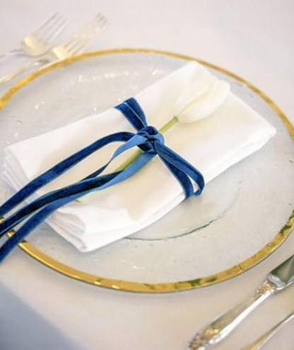 Royal Blue Velvet Ribbon 3/8'' 25 Yards for Christmas Tree, Gift Wrapping, Flower Bouquet, Wreath Decorations, Bow Making