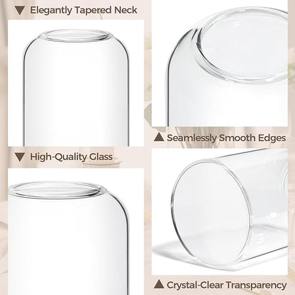 ComSaf Small Flower Vase Set of 15, Glass Bud Vases in Bulk, Clear Vases for Flower, Decor Centerpiece for Bathroom, Decorative Vases for House Warming, Valentines' Day, Mother's Day, Thanksgiving Day