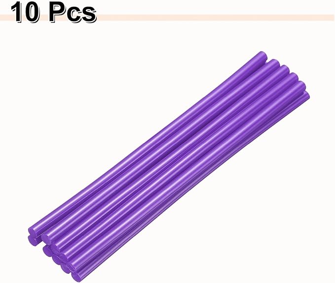 HARFINGTON 10pcs Hot Glue Sticks 0.28" Dia x 7.87" Long EVA Mini Hot Melt Adhesive Glue Stick for Hot Melt Gun Wood Plastic Glass Flowers Fabrics Foam, Purple