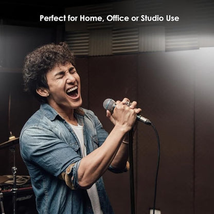 Pyle Adjustable Microphone Stand - Universal Mic Stand with Compact Heavy Base, Floor Standing Design, Height Adjustable, Pivot Angle Clip for Singing & Recording (2.8’ - 5’ ft., 9.8” Base Diameter)