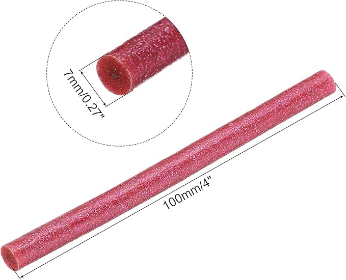 uxcell 20pcs Hot Glue Sticks for Glue Gun 7mm/0.28-inch x 4-inch Mini Hot Melt Adhesive Glue Stick Glitter Rose