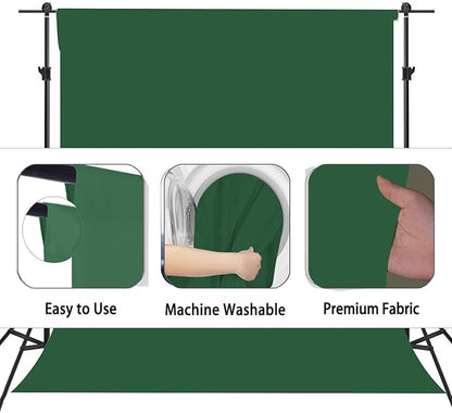 Dark Green Photography Backdrop for Photoshoot, Photo Backdrop Curtain, Perfect Dark Green Backdrops for Party Portrait Photoshoots Video Studio 6FTx9FT