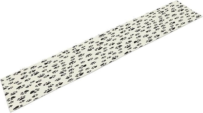 Dog Paws Table Runner,Cartoon Cute Black White Animal Footprints Abstract Tablecloth Burlap for Hotel Indoors Outdoor Dining Room Kitchen Home Decor,W13X L80 in