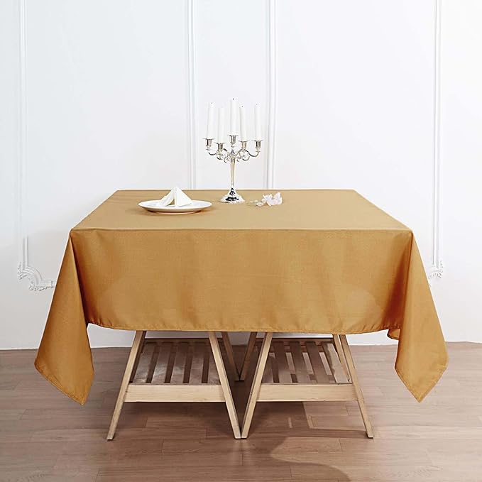 Efavormart 70" Square Linens Gold Wholesale Linens Polyester Square Linen Tablecloth for Wedding Banquet Party Restaurant