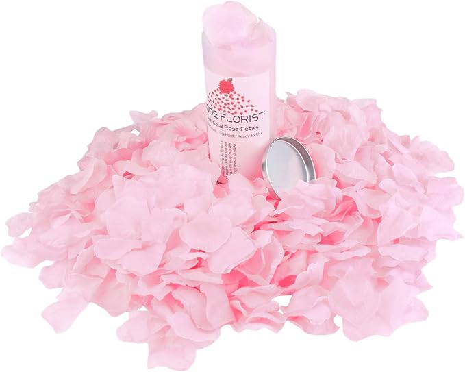 CODE FLORIST 1500 PCS Silk Rose Petals for Valentine's Day,Fake Rose Petals for Romantic Night,Wedding,Proposal Anniversary Flower Decorations(Separated,Scented,Light Pink)