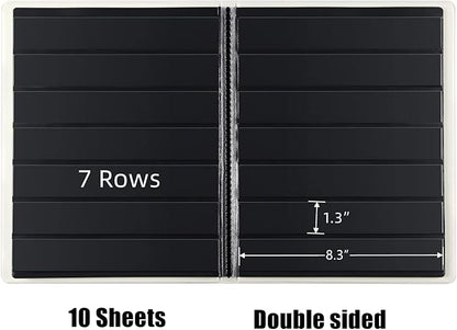 MUDOR Stamp Collecting Album, 7 Rows Pockets Stamp Book for Collectors, 10 Sheets Stamp Stockbook