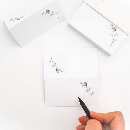 Watercolor Place Cards for Wedding or Party, Seating Place Cards for Tables, Scored for Easy Folding, 100 Pack, 2 x 3.5 Inches