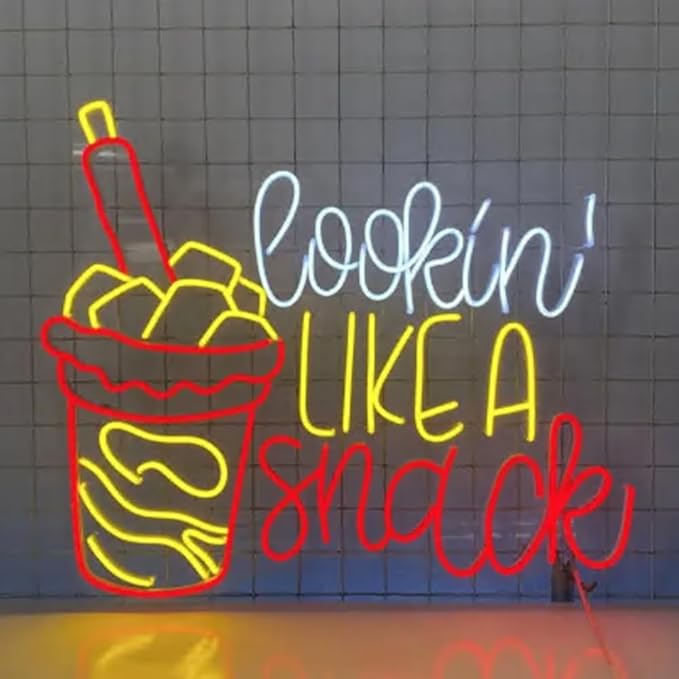 Looking Like A Snack Neon Sign, Mangonada Led Sign, Mexico Mangonada Led Light, Mexico Smoothie Wall Art, Mexican Restaurant Wall Décor Size:20in