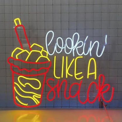 Looking Like A Snack Neon Sign, Mangonada Led Sign, Mexico Mangonada Led Light, Mexico Smoothie Wall Art, Mexican Restaurant Wall Décor Size:20in