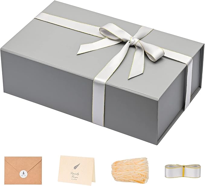 LIFELUM Extra Large Gift Box,13.85 x 8.35 x 4.45 with Magnetic Lid for Presents with Ribbon, Card, Shredded Paper Filler Valentine's Day,Christmas, Holidays, Birthdays