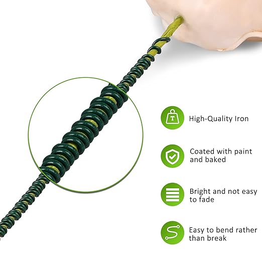 Floral Wire, 110 Yards 22 Gauge Green Florist Wires, Flexible Green Wire Paddle Wires for Crafts, Christmas Wreaths Tree, Garland and Floral Flower Arrangements