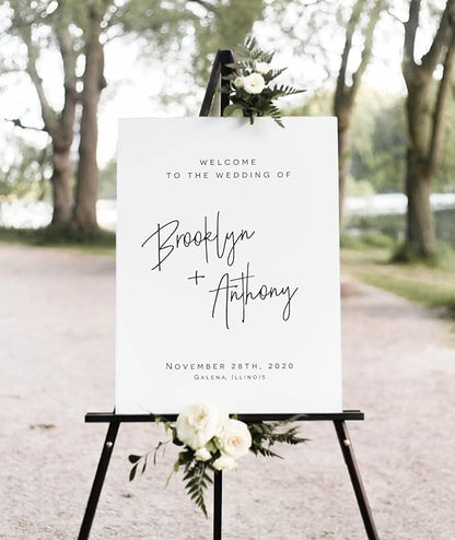Welcome To Our Wedding Sign, Welcome To Our Wedding Sign With Stand, Wedding Welcome Sign, Welcome Poster, Wedding Welcome, Calligraphy Wedding Welcome Sign